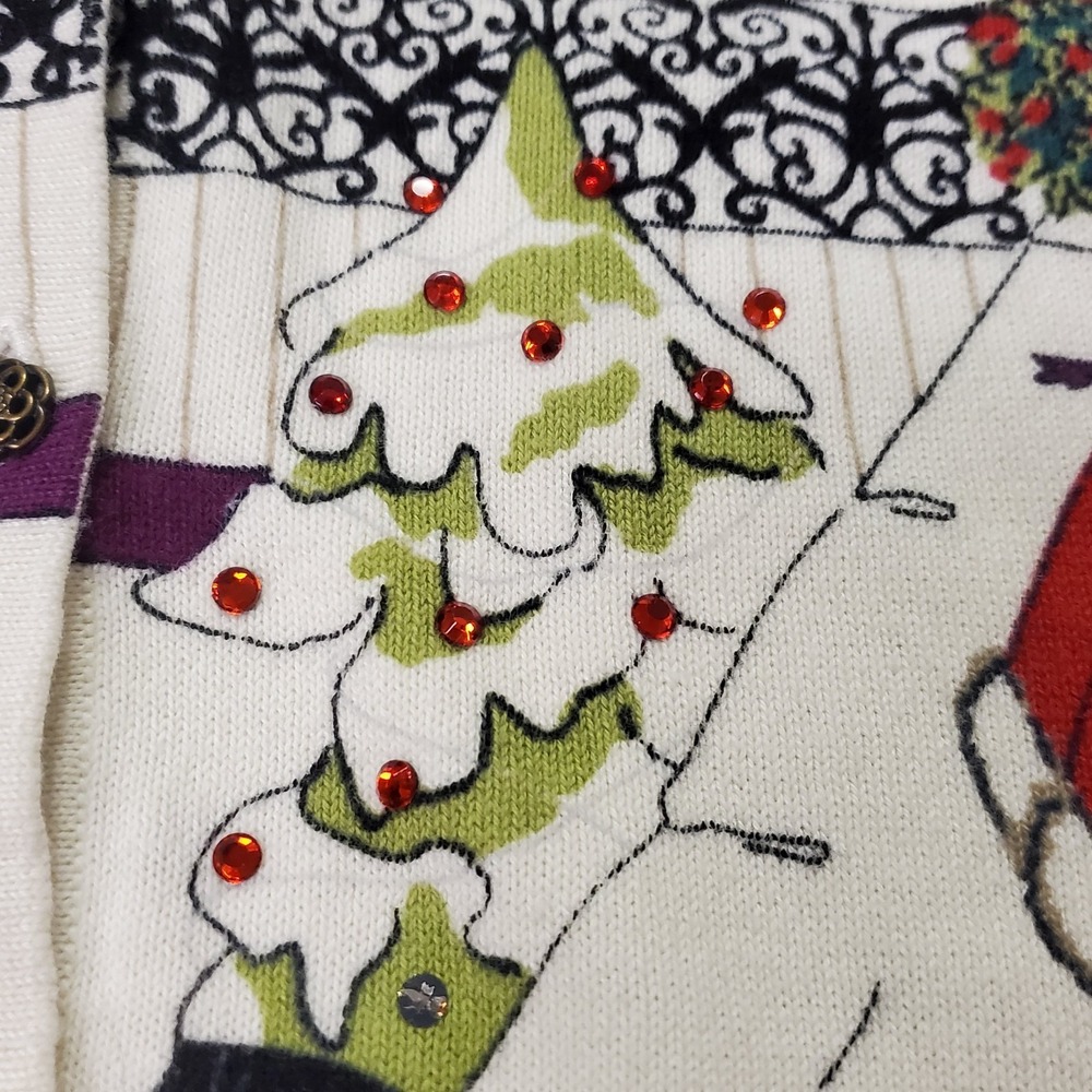 Vintage Christopher & Banks Charles Dickens Christmas Sweater Size S Maximalist - Picture 9 of 12
